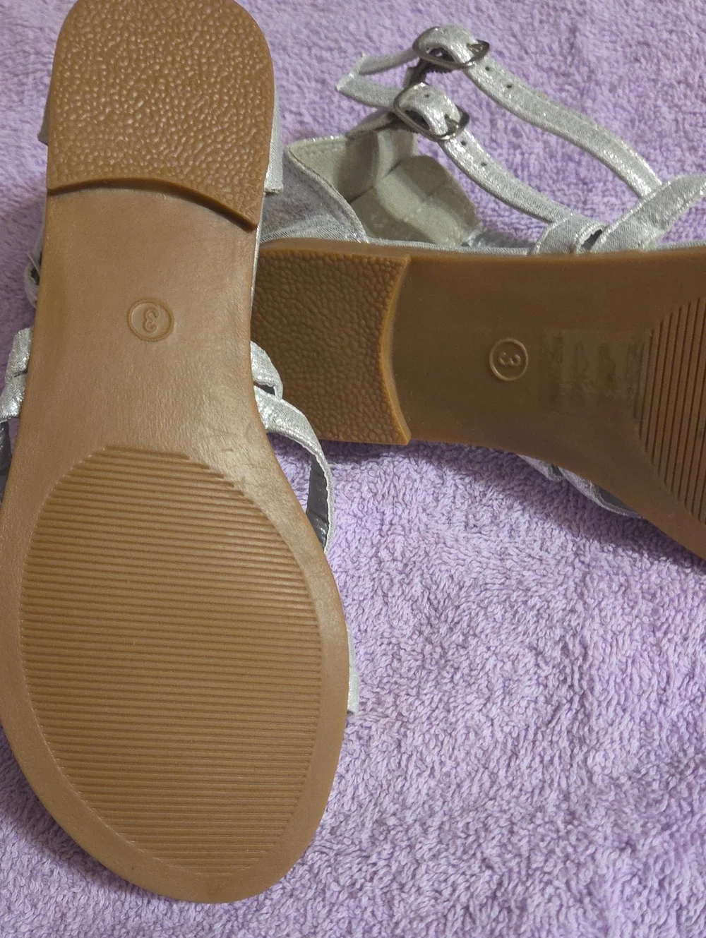 Girls Silver Strappy Sandals